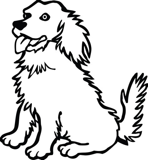 clipart black and white dog